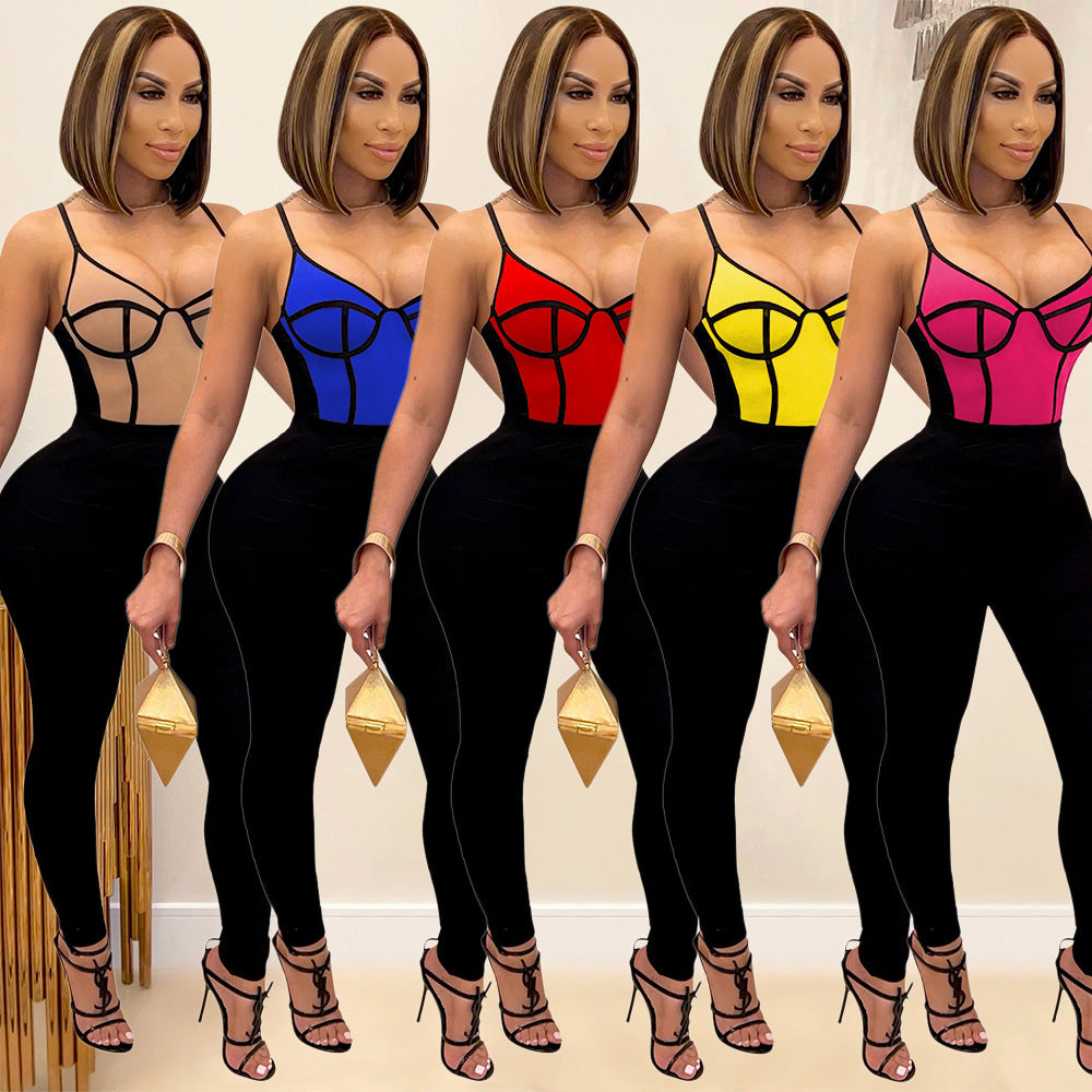 Women's Fashion Sexy Suspender Tight Women's Jumpsuit