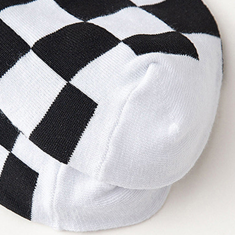 Tube Socks Black And White Checkerboard Sport Letters