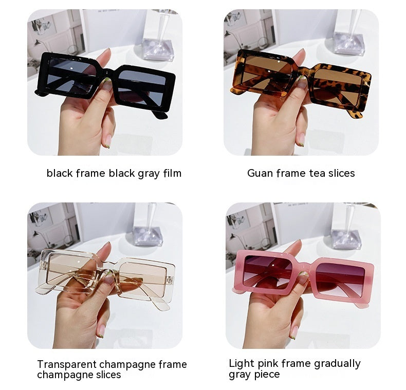 Stylish Beach Jelly Color Square Frame Sunglasses