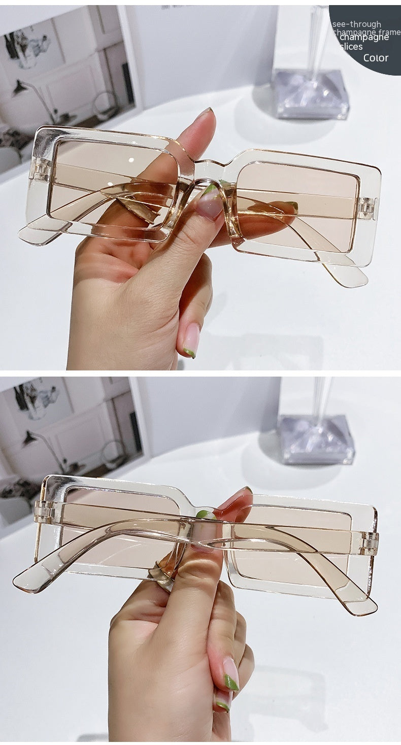 Stylish Beach Jelly Color Square Frame Sunglasses