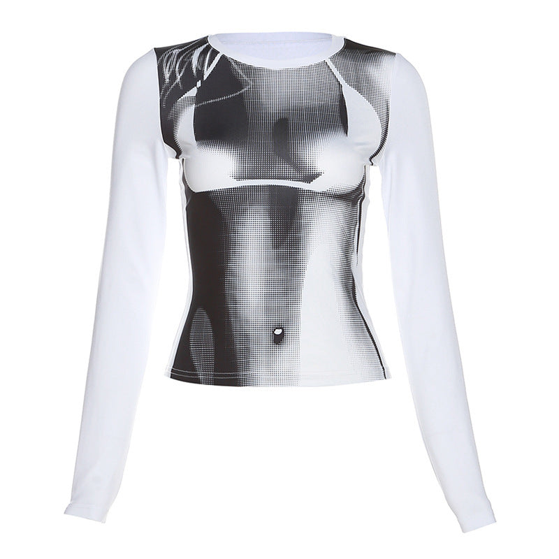 Personality Hipster Street Shot 3D Digital Printing Slim Top