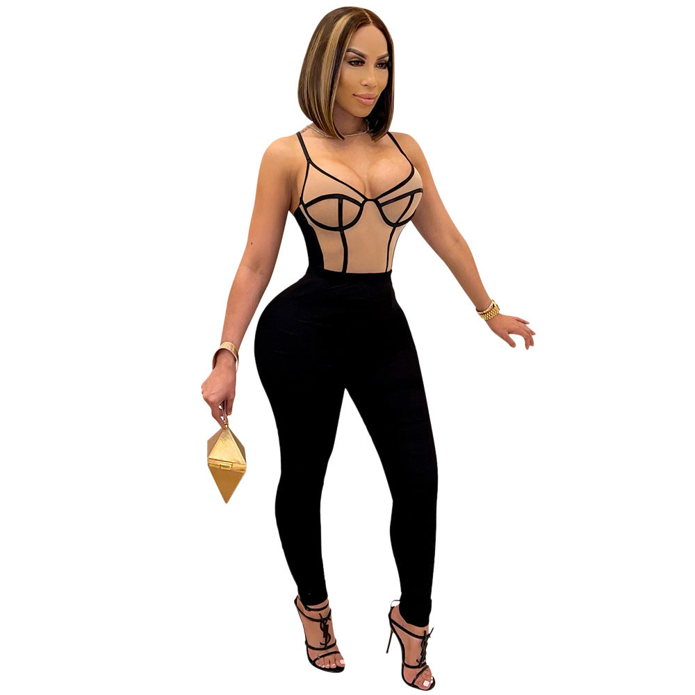 Women's Fashion Sexy Suspender Tight Women's Jumpsuit