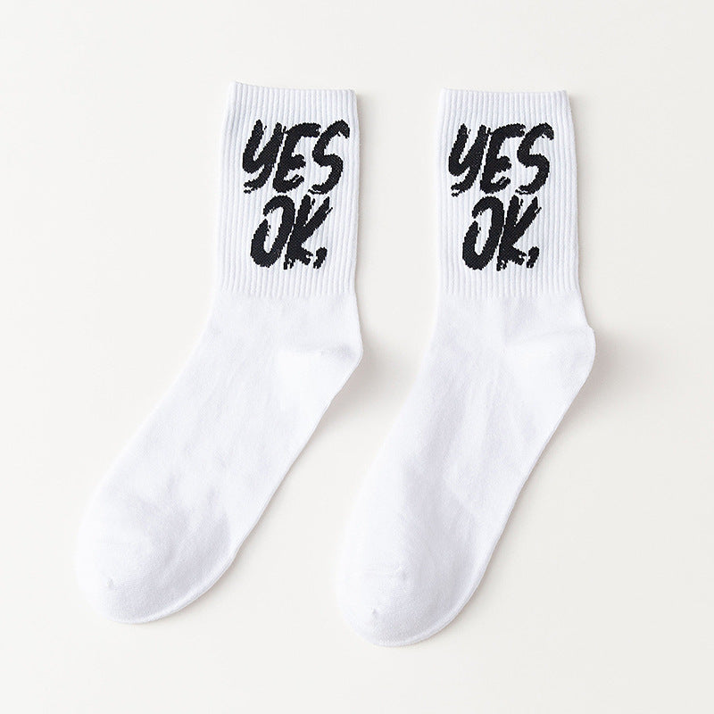 Tube Socks Black And White Checkerboard Sport Letters