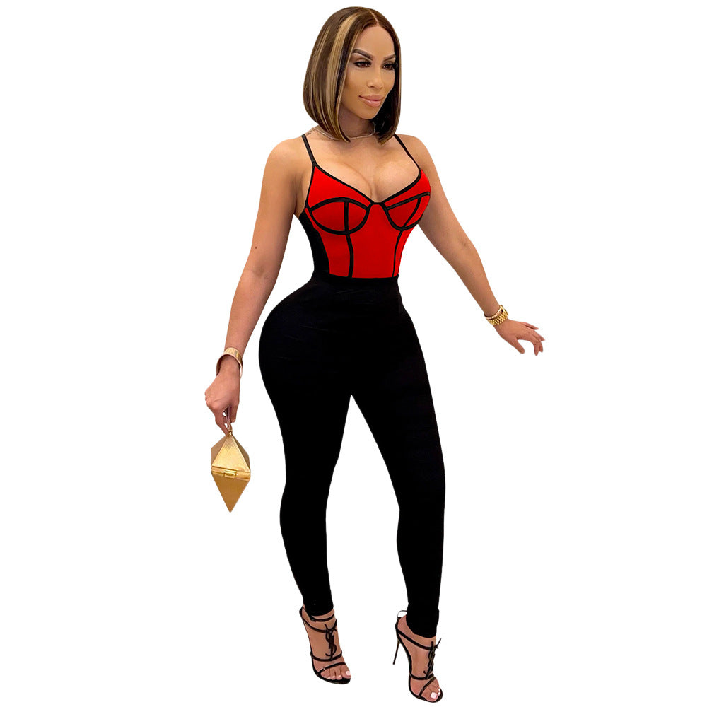Women's Fashion Sexy Suspender Tight Women's Jumpsuit