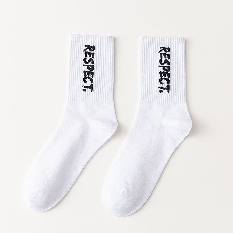 Tube Socks Black And White Checkerboard Sport Letters