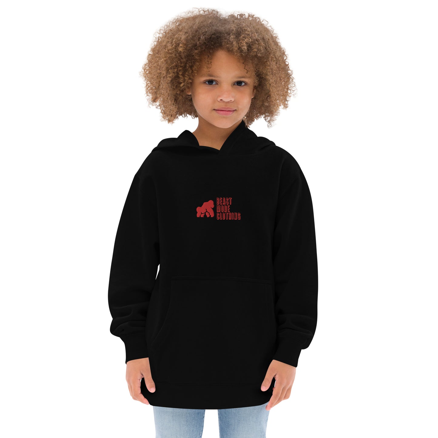 Kids fleece hoodie- Em red