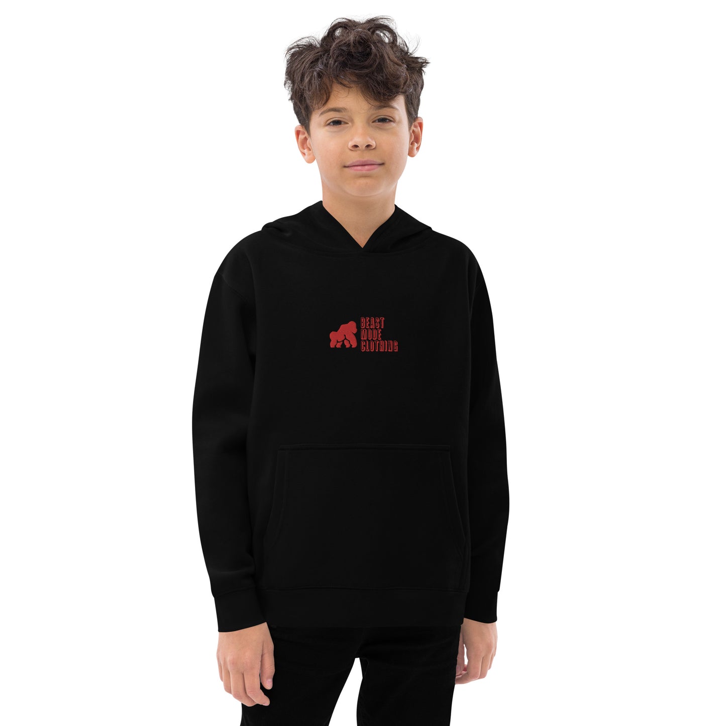 Kids fleece hoodie- Em red
