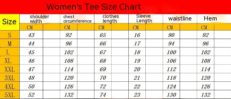 Women's Clothing Plus Size Loose Top Printed T-shirt Round Neck