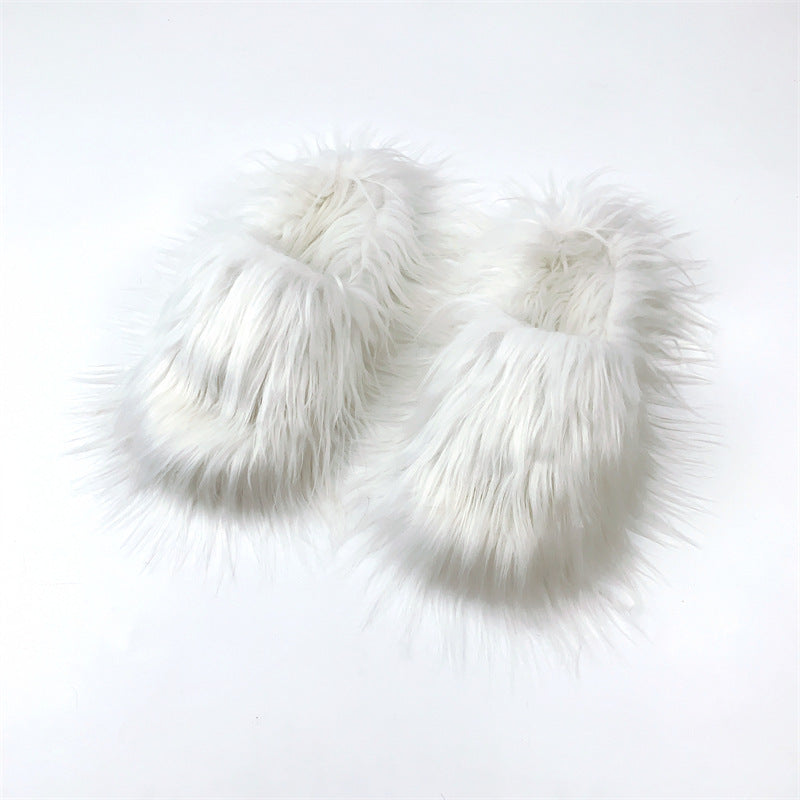 Home Slippers Sheep Long Hair Woolen Slipper