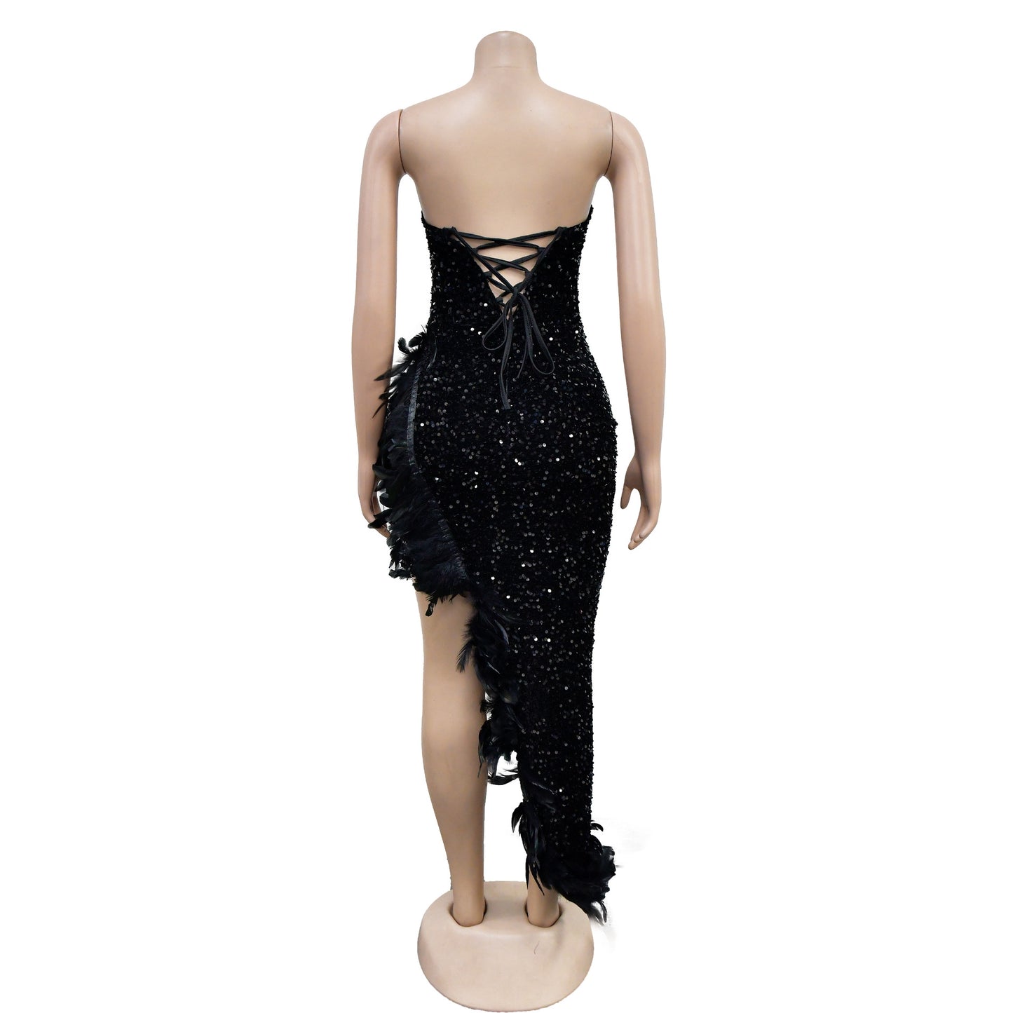Galore Sequin Feather Dress