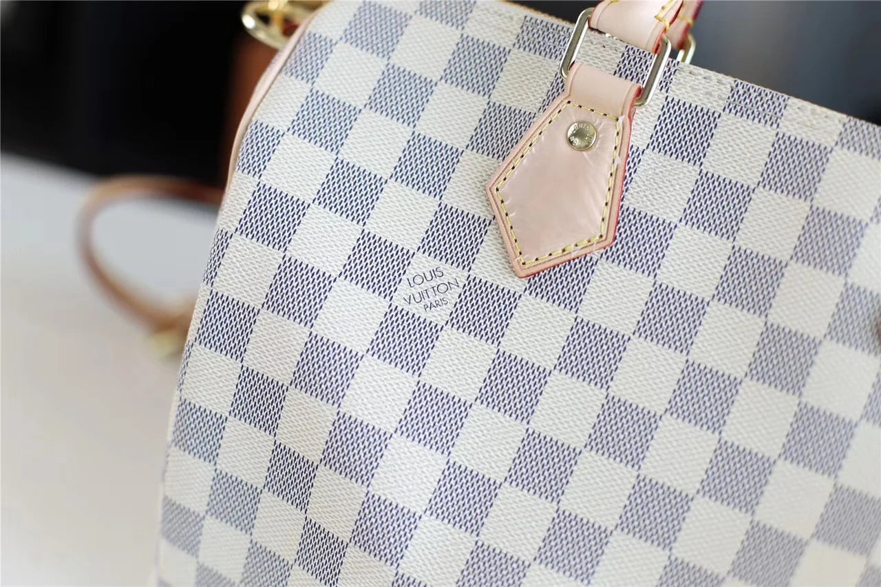 Speedy Bandoulière Damier Azur Canvas Women Handbag - Bag