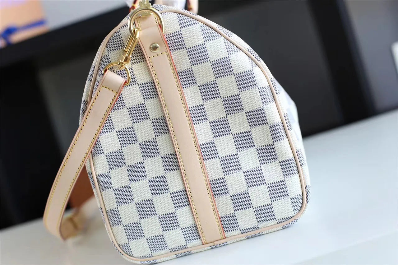 Speedy Bandoulière Damier Azur Canvas Women Handbag - Bag