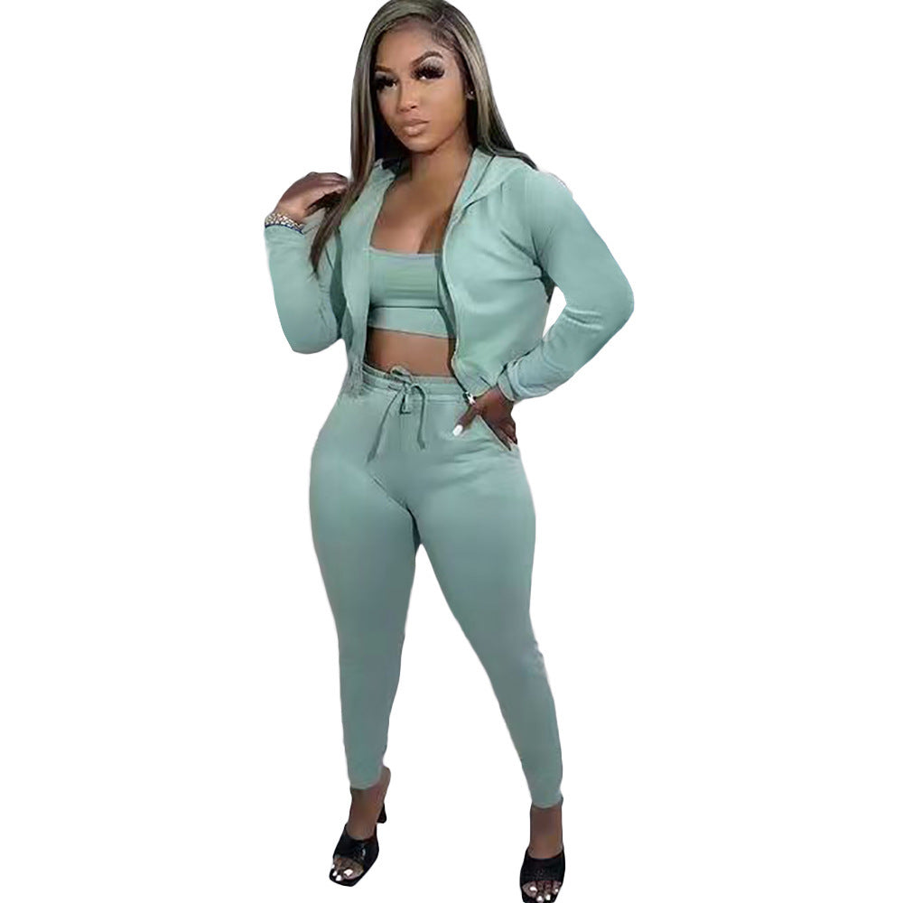Women's Clothing Sweater Lycra Hooded Sports Suit