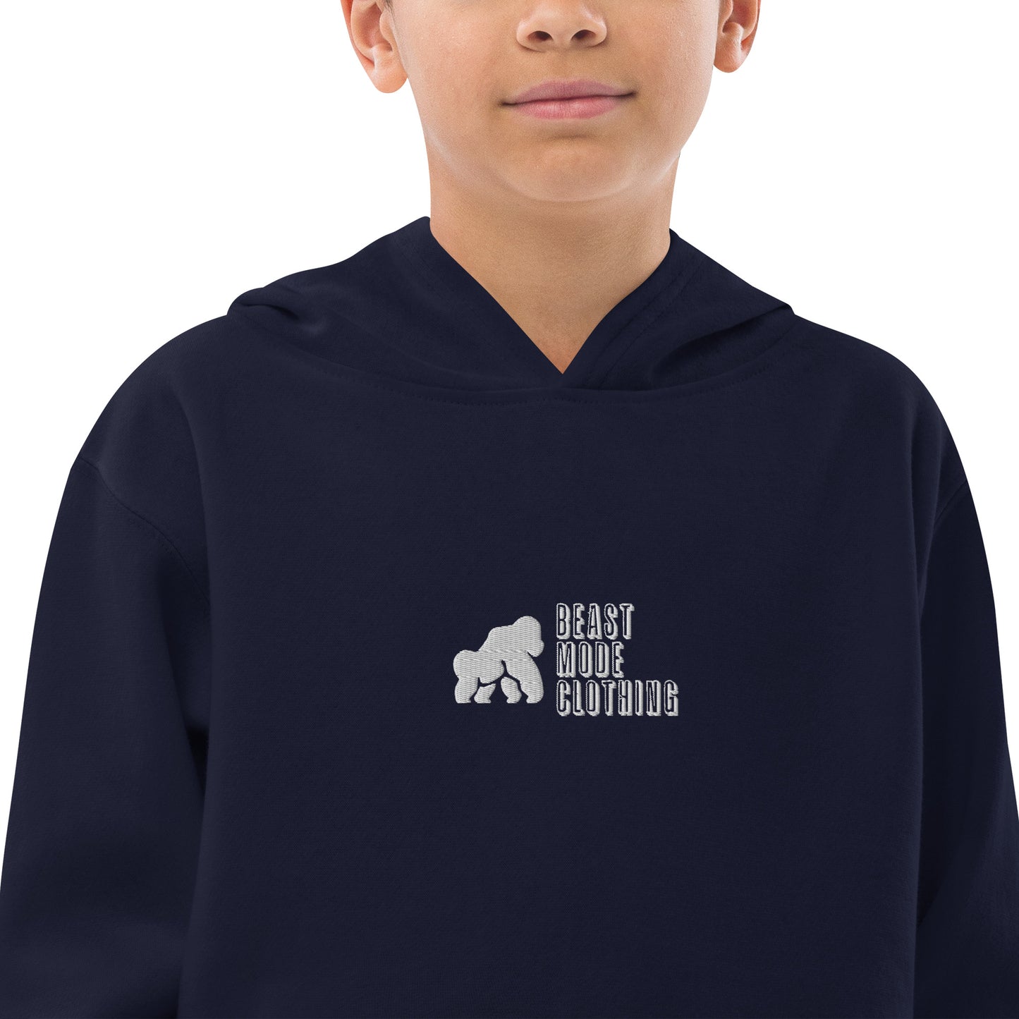 Kids fleece hoodie-Em wh